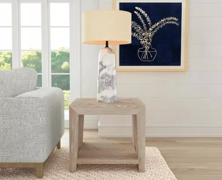 Troy Aged Cream Square End Table