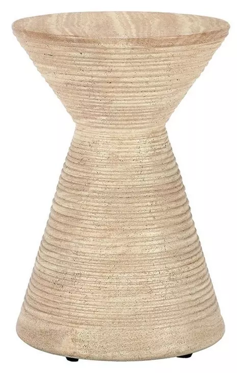 Fern Beige Round Outdoor Concrete Top Accent Table