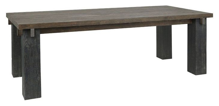 Duncan Suede Brown and Carbon Black 90" Rectangular Dining Table