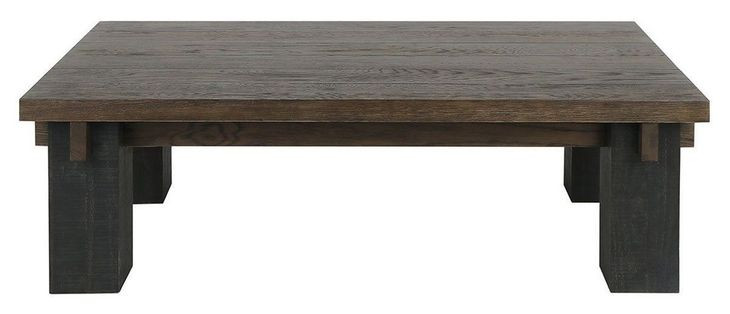 Duncan Suede Brown and Carbon Black Rectangular Coffee Table