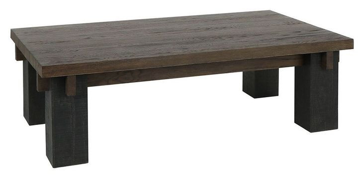 Duncan Suede Brown and Carbon Black Rectangular Coffee Table