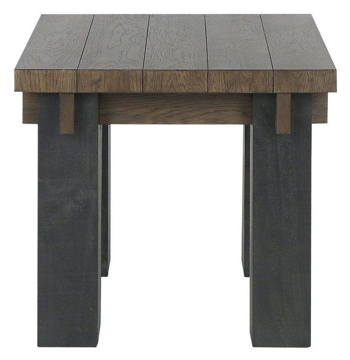 Duncan Suede Brown and Carbon Black Square End Table
