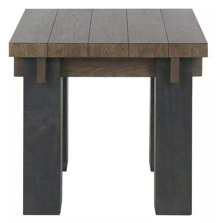 Duncan Suede Brown and Carbon Black Square End Table