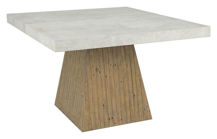 Ridley Natural and Weathered Chalk 47" Square Concrete Top Dining Table