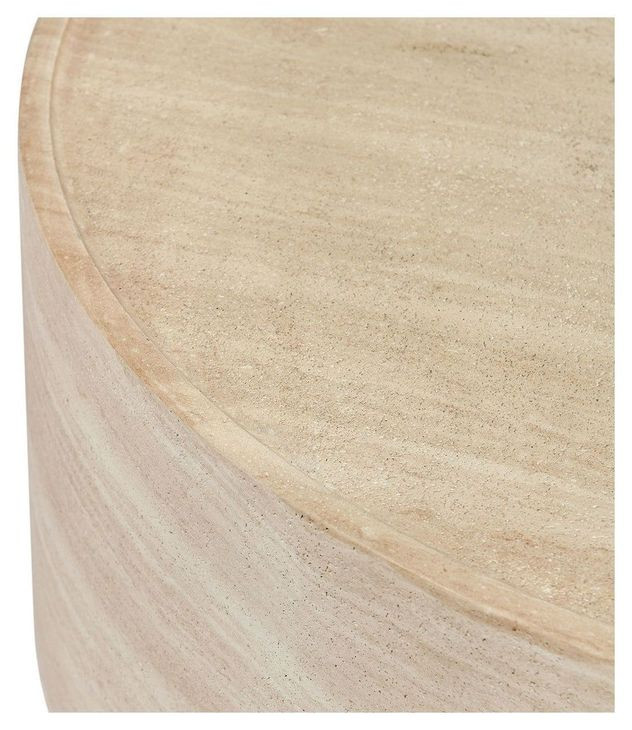Mckenna Beige Round Outdoor Concrete Top Coffee Table