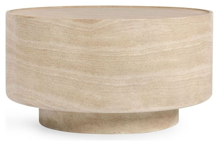 Mckenna Beige Round Outdoor Concrete Top Coffee Table