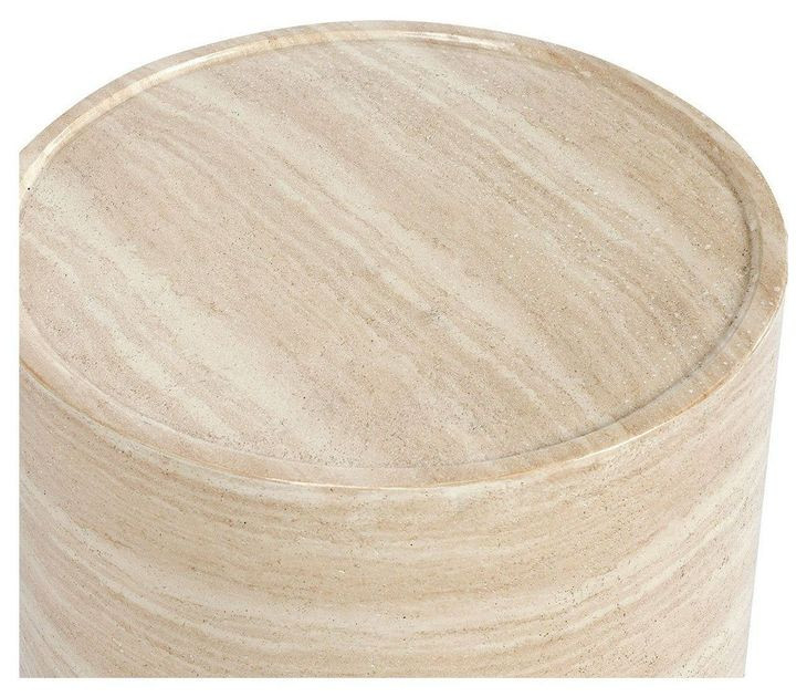 Mckenna Beige Round Outdoor Concrete Top End Table