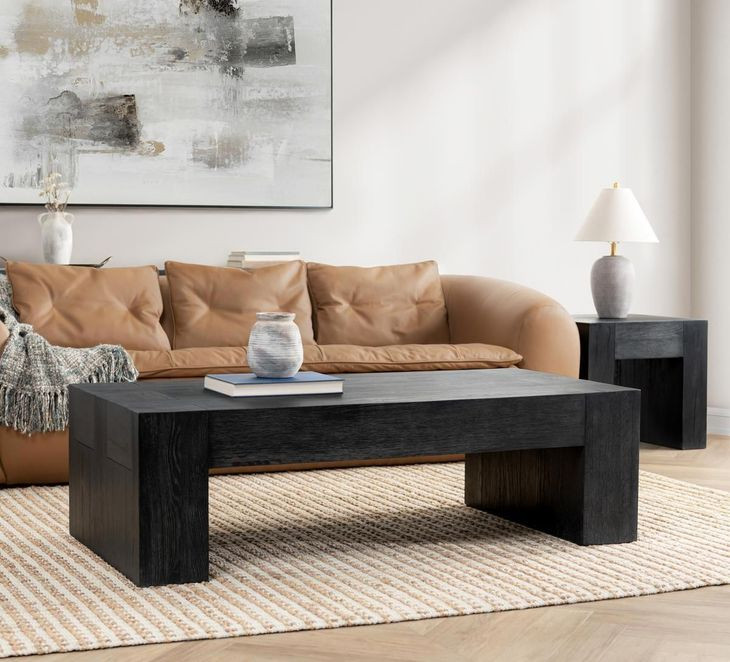 Bristol Aged Black Rectangular Coffee Table
