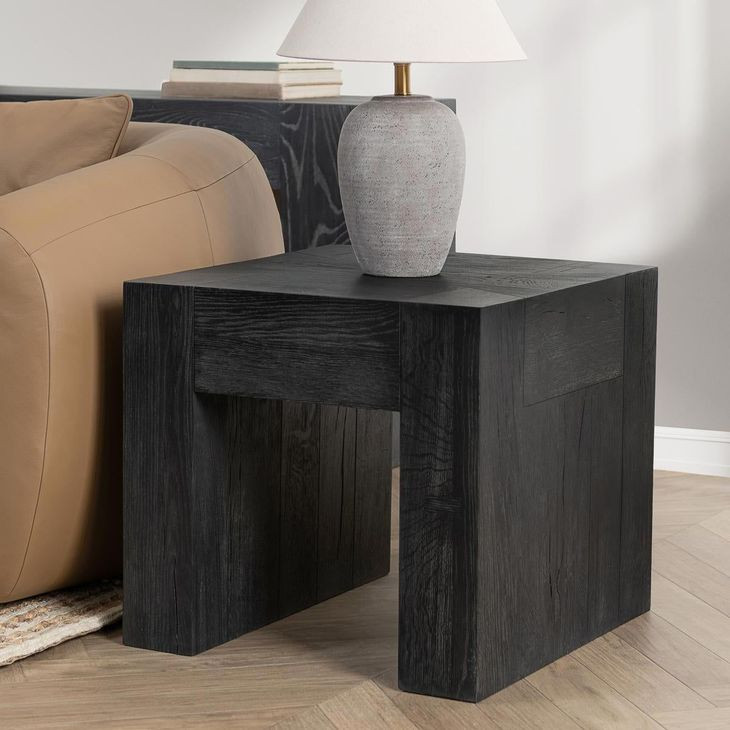 Bristol Aged Black Square End Table