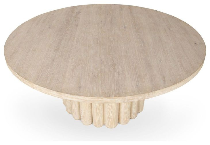 Tiber Cream Washed 70" Round Dining Table