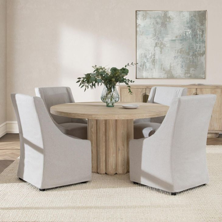 Tiber Cream Washed 55" Round Dining Table