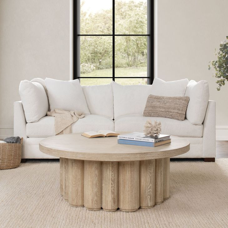 Tiber Cream Washed Round Coffee Table