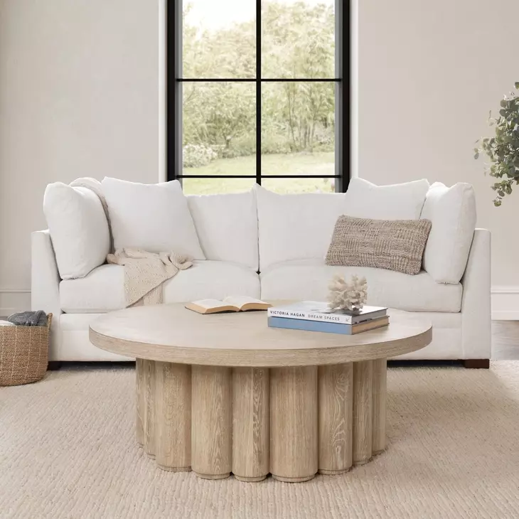Tiber Cream Washed Round Coffee Table