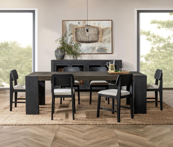 Deaven Toasted Brown 94" Rectangular Dining Room Set