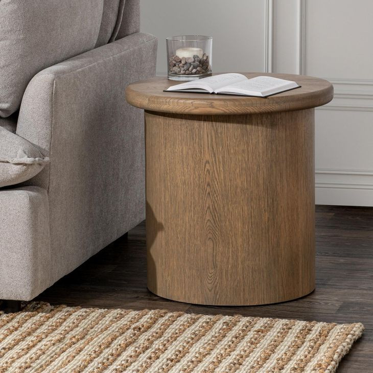 Runa Khaki Mist Round End Table