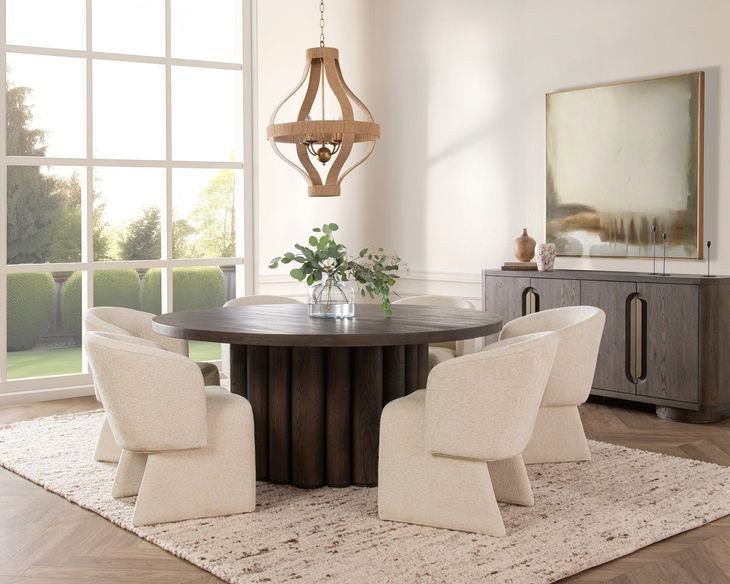 Tiber Toasted Brown 70" Round Dining Table