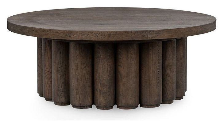 Tiber Toasted Brown Round Coffee Table