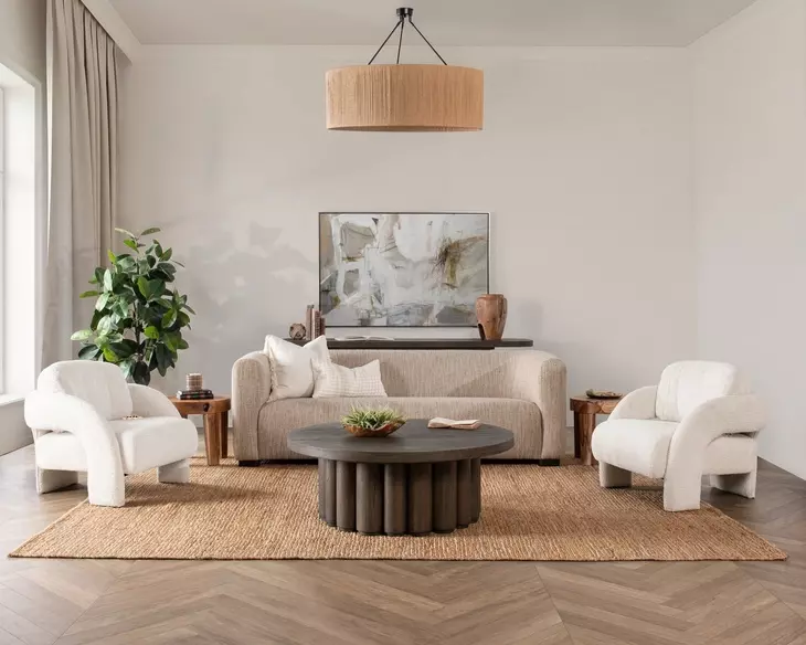 Tiber Toasted Brown Round Coffee Table