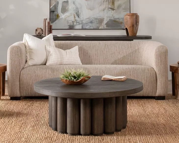 Tiber Toasted Brown Round Coffee Table