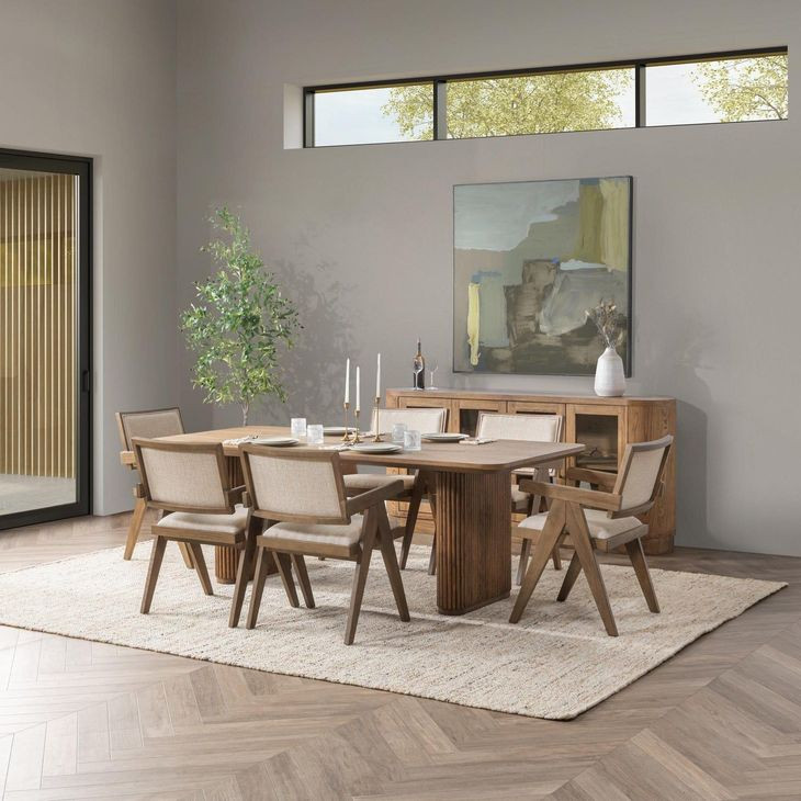 Vander Tawny Brown 84" Rectangular Dining Table