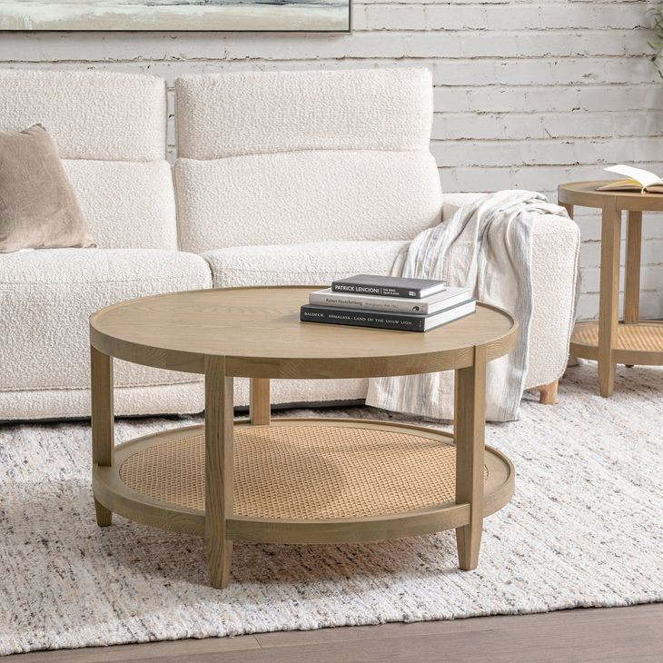 Devin Khaki Mist Round Coffee Table