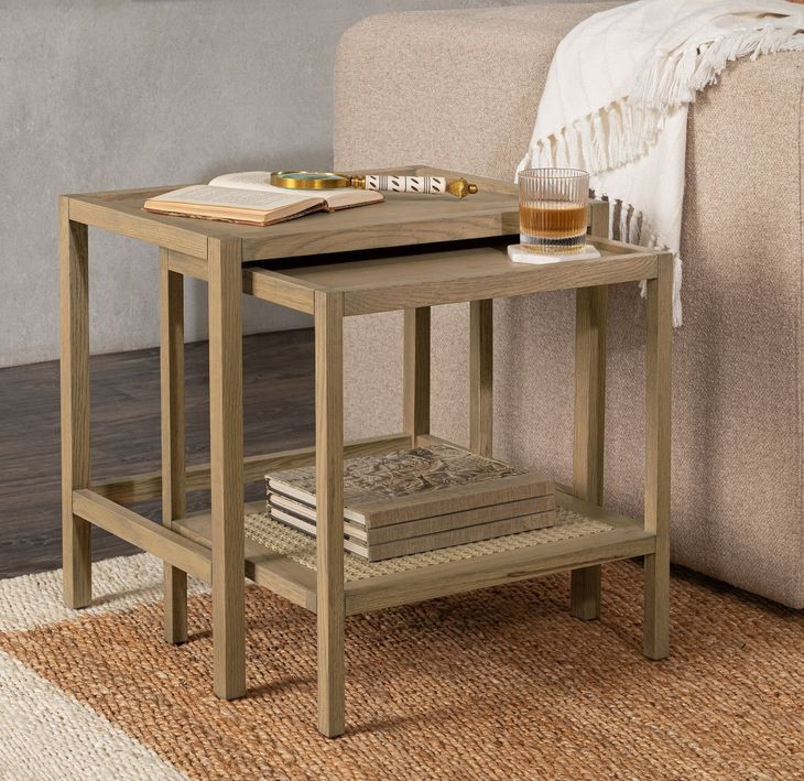 Devin Khaki Mist Rectangular Nesting Accent Table