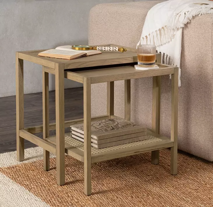 Devin Khaki Mist Rectangular Nesting Accent Table