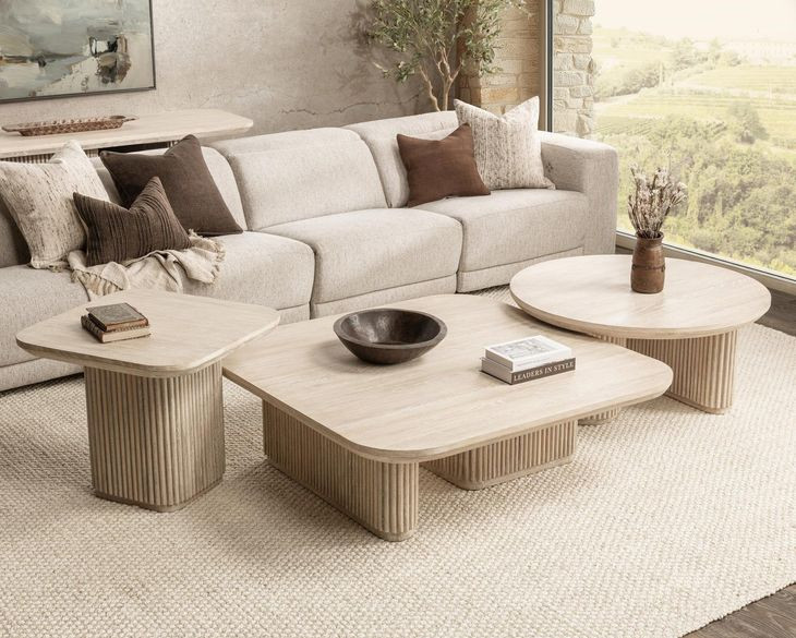 Vander Cream Washed Round Coffee Table