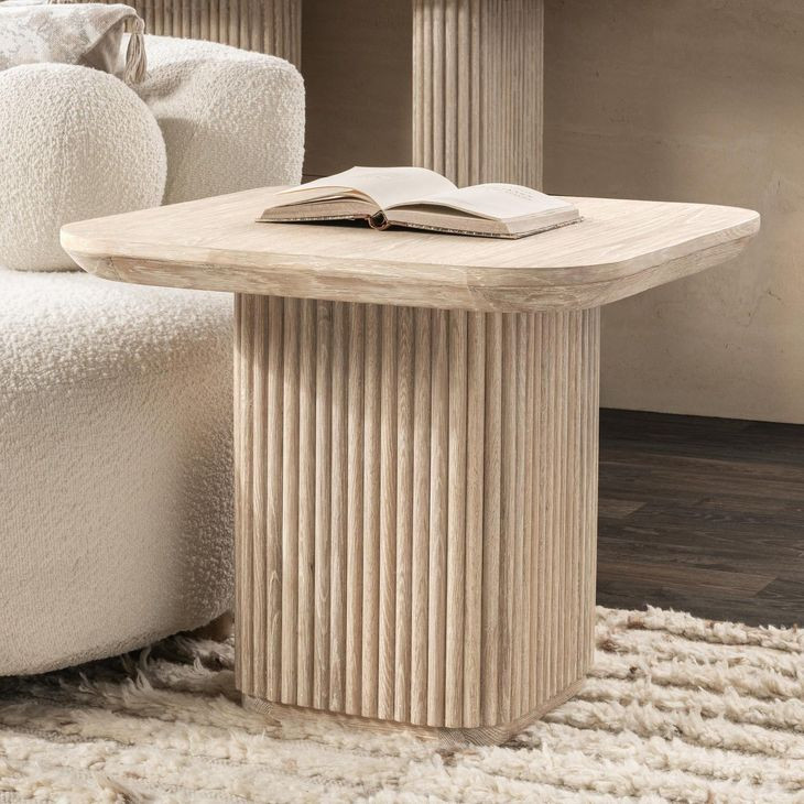 Vander Cream Washed Square End Table
