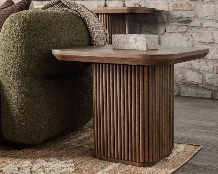 Vander Tawny Brown Square End Table