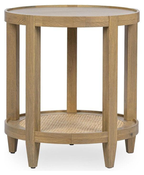 Devin Khaki Mist Round End Table