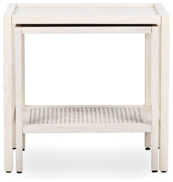 Devin Milk White Rectangular Nesting Accent Table