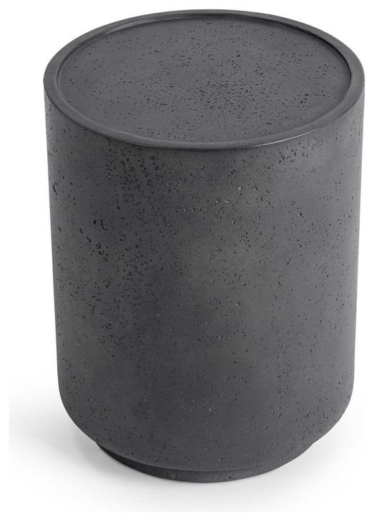 Darsa Dark Gray 18" Round Outdoor Concrete Top Accent Table