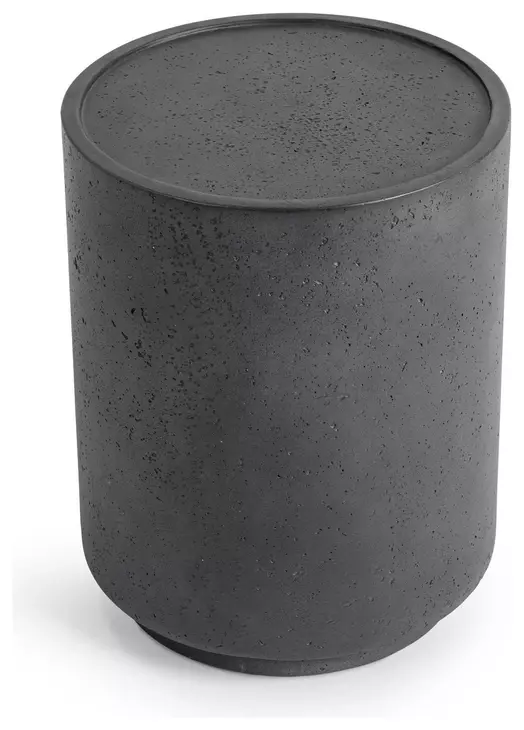 Darsa Dark Gray 18" Round Outdoor Concrete Top Accent Table