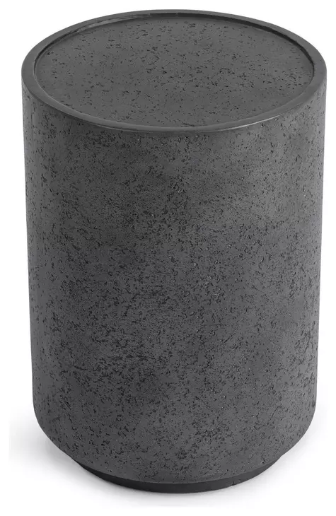 Darsa Dark Gray 20" Round Outdoor Concrete Top Accent Table