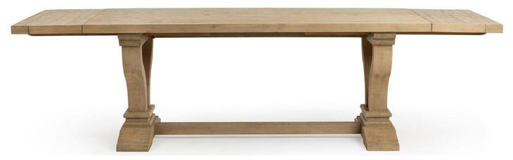 Julia Soft Earth 110" Extendable Rectangular Dining Table