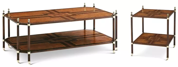 English Cabinet Maker Completon Rectangular Regency Tiers Occasional Table Set