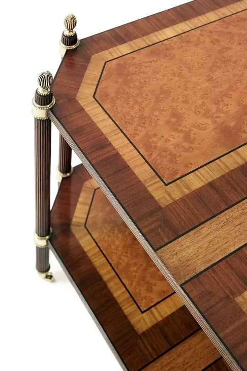 English Cabinet Maker Completon Rectangular Regency Tiers Cocktail Table