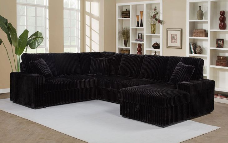 Devonshire Black 3 Piece Modular Sleeper Sectional