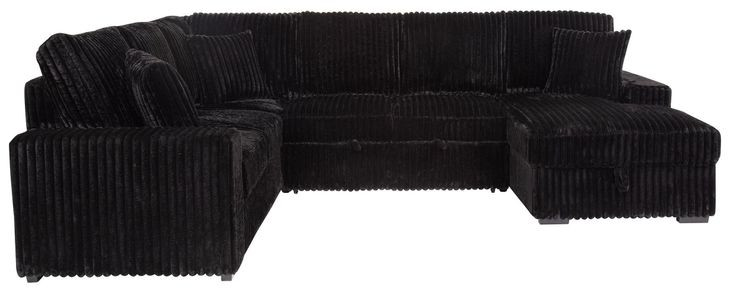 Devonshire Black 3 Piece Modular Sleeper Sectional