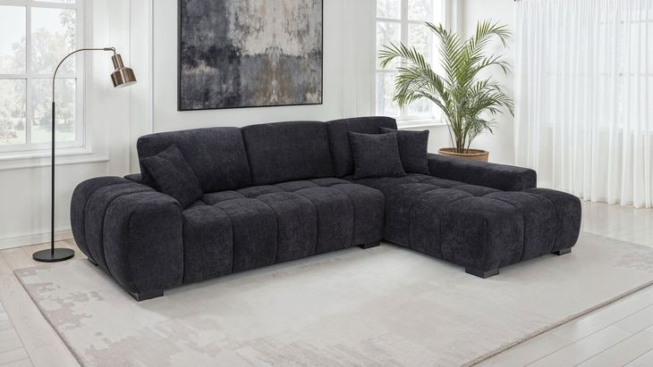 Octavia Black 2 Piece Modular Sectional