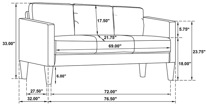 Ruth Rust 77" Sofa
