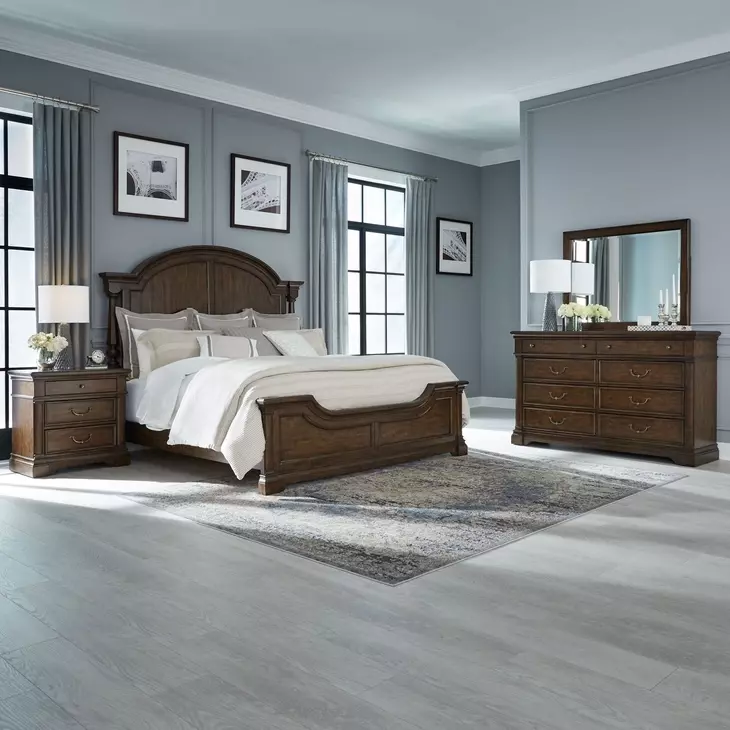 Hampton Road Satin Cherry California King Poster Bed
