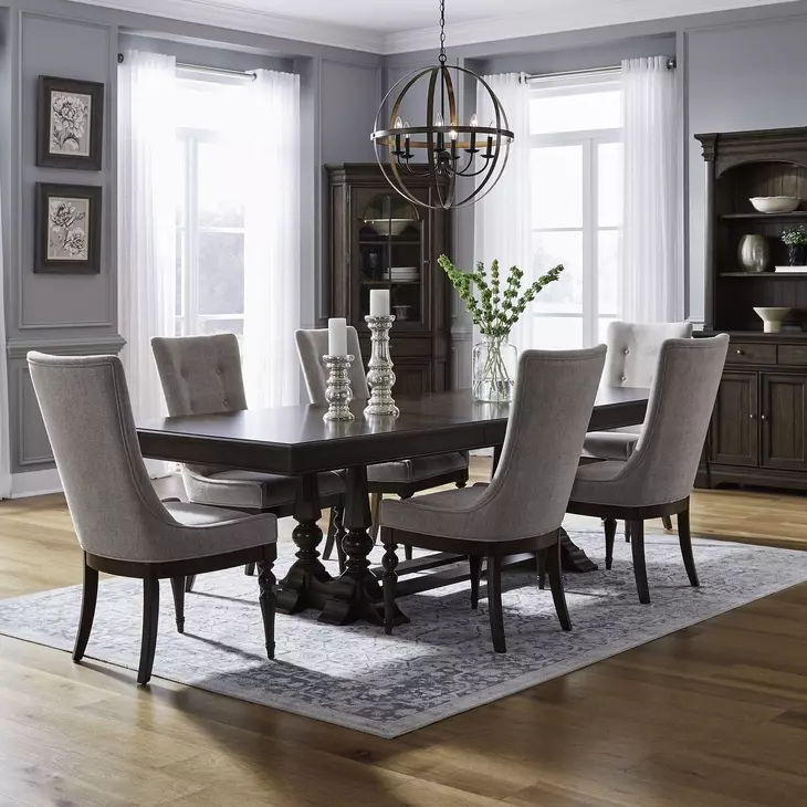 Arden Road Satin Cherry and Cream 7 Piece Extendable Dining Set