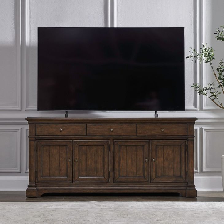 Hampton Road Satin Cherry 74" TV Stand