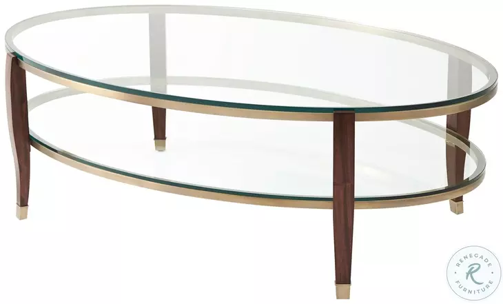 Seeing Double Ramsey Mahogany 52" Oval Cocktail Table