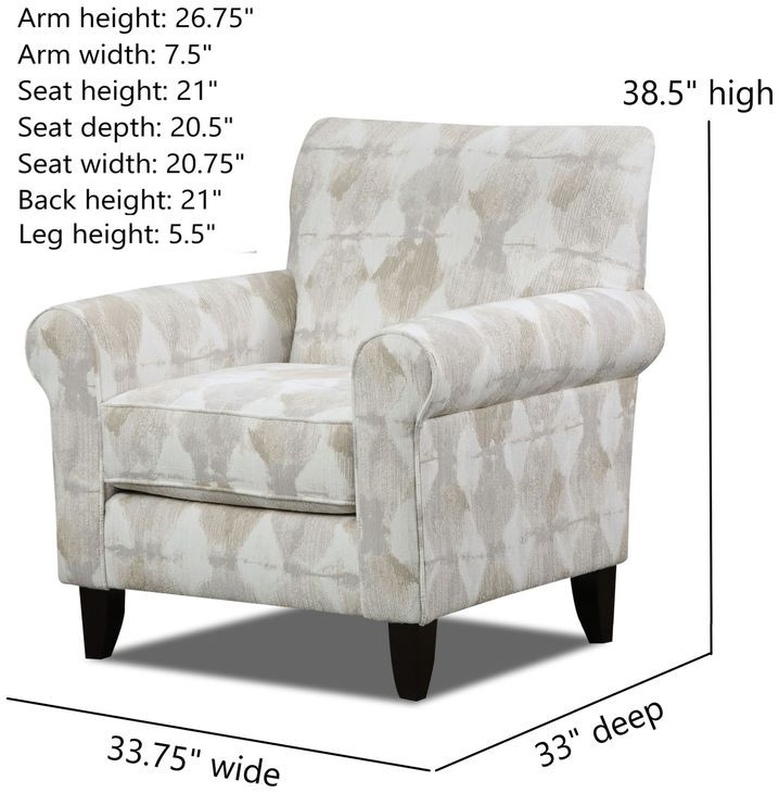 Kittery Dove Beige and White Upholstered Accent Chair
