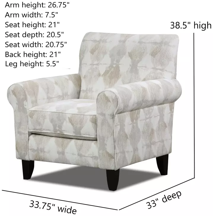 Kittery Dove Beige and Light Gray Upholstered Accent Chair