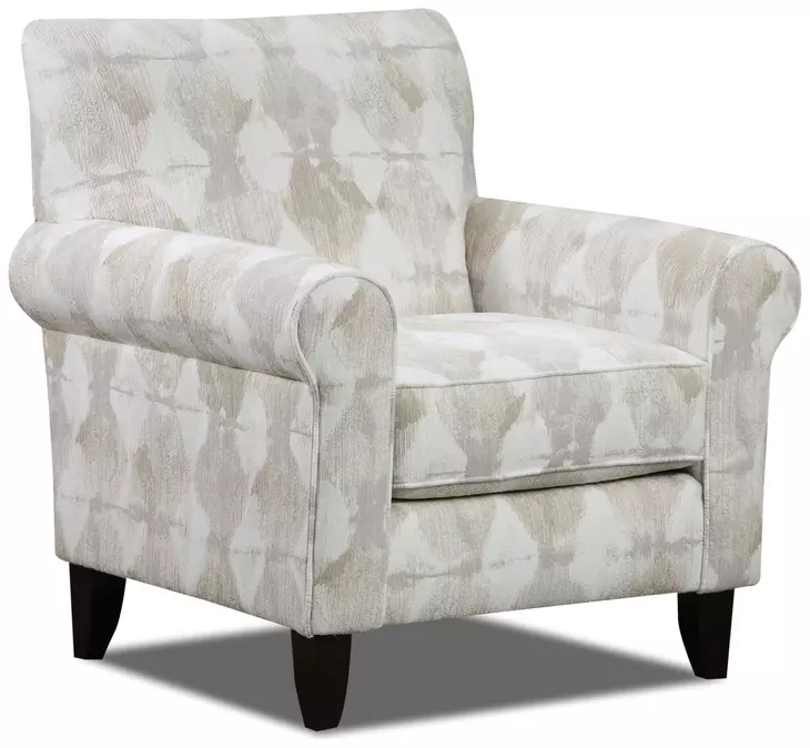 Kittery Dove Beige and Light Gray Upholstered Accent Chair