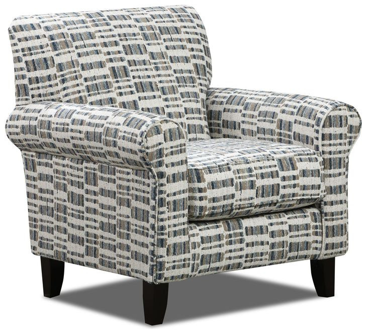 Universal Denim Cream and Gray Upholstered Accent Chair